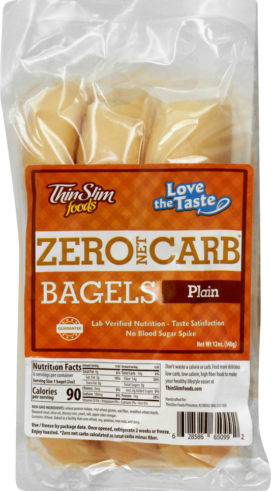 Thinslim Foods Bagel Plain Low Carb 12 Oz Pack of 6