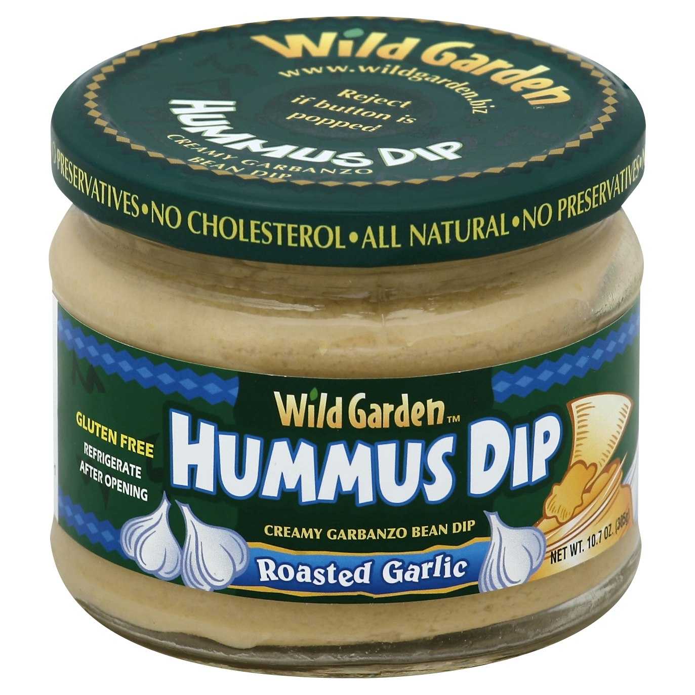 Wild Garden Hummus Dip Roasted Garlic 10.74 Oz (Pack of 6)