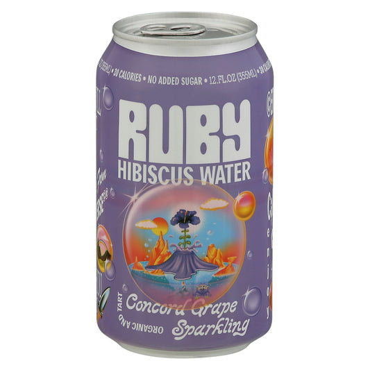 Ruby Hibiscus Water Sparkling Concord Grape Organic 12 Fo Pack of 12