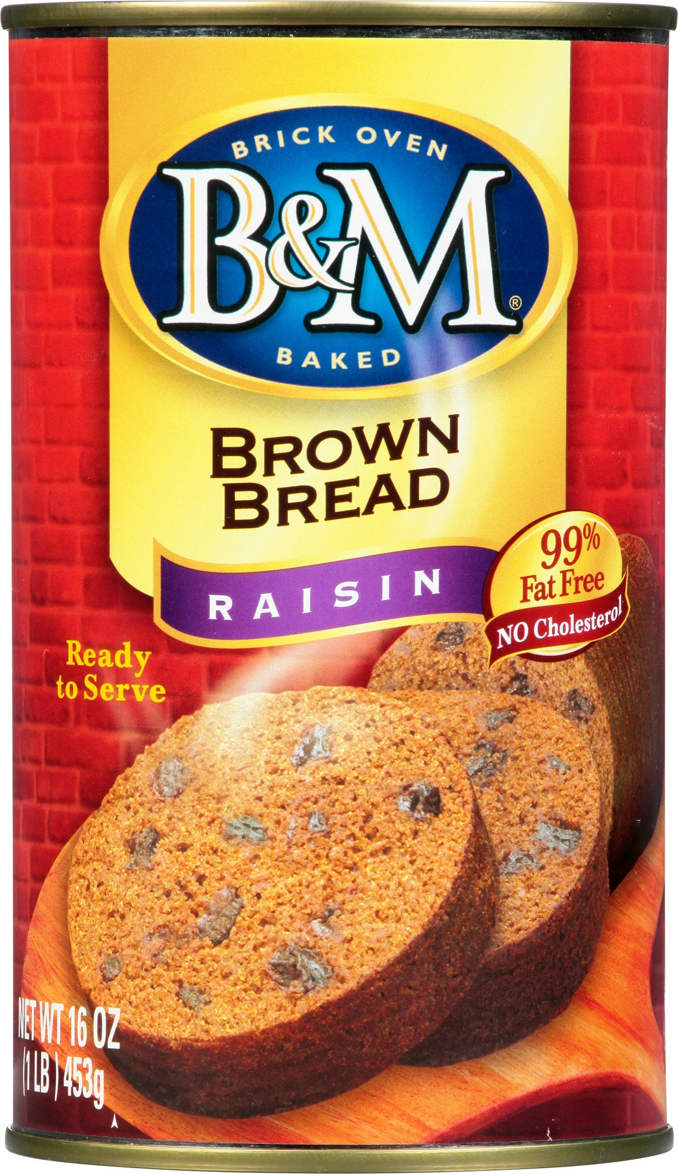 B & M Bread Brown Raisin. 16 Oz (Pack of 12)