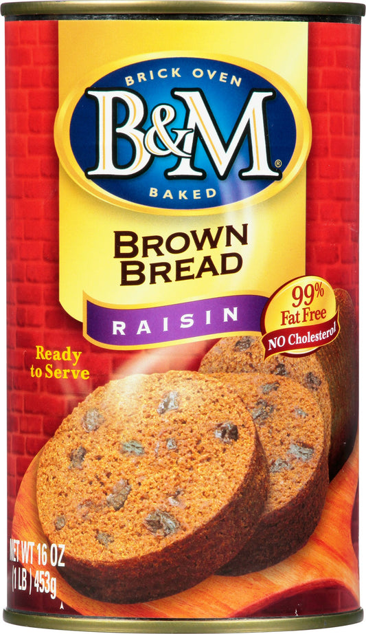 B & M Bread Brown Raisin. 16 Oz (Pack of 12)