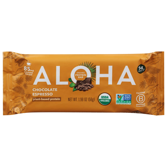 Aloha Bar Protein Chocolate Espresso 1.98 Oz Pack of 12