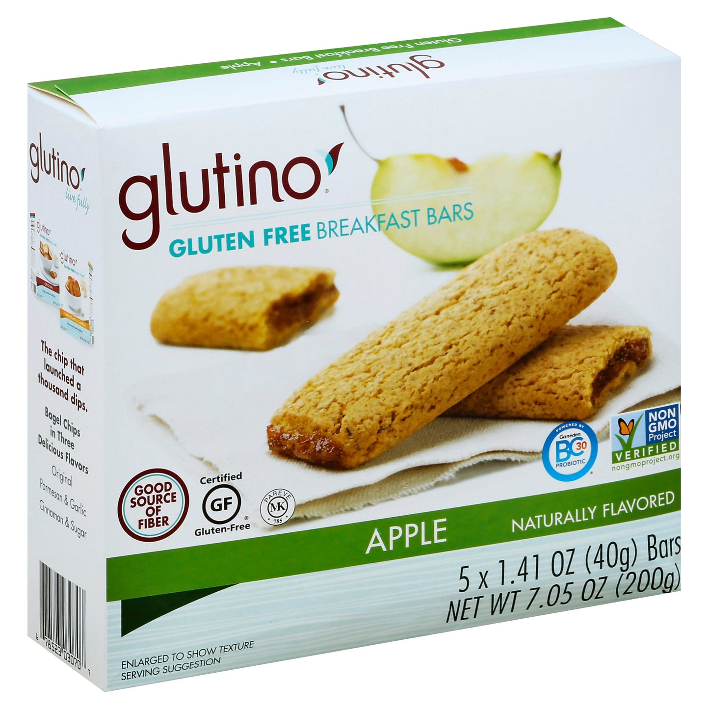 Glutino Bar Oven Baked Apple Cinnamon 7.05 Oz Pack of 12