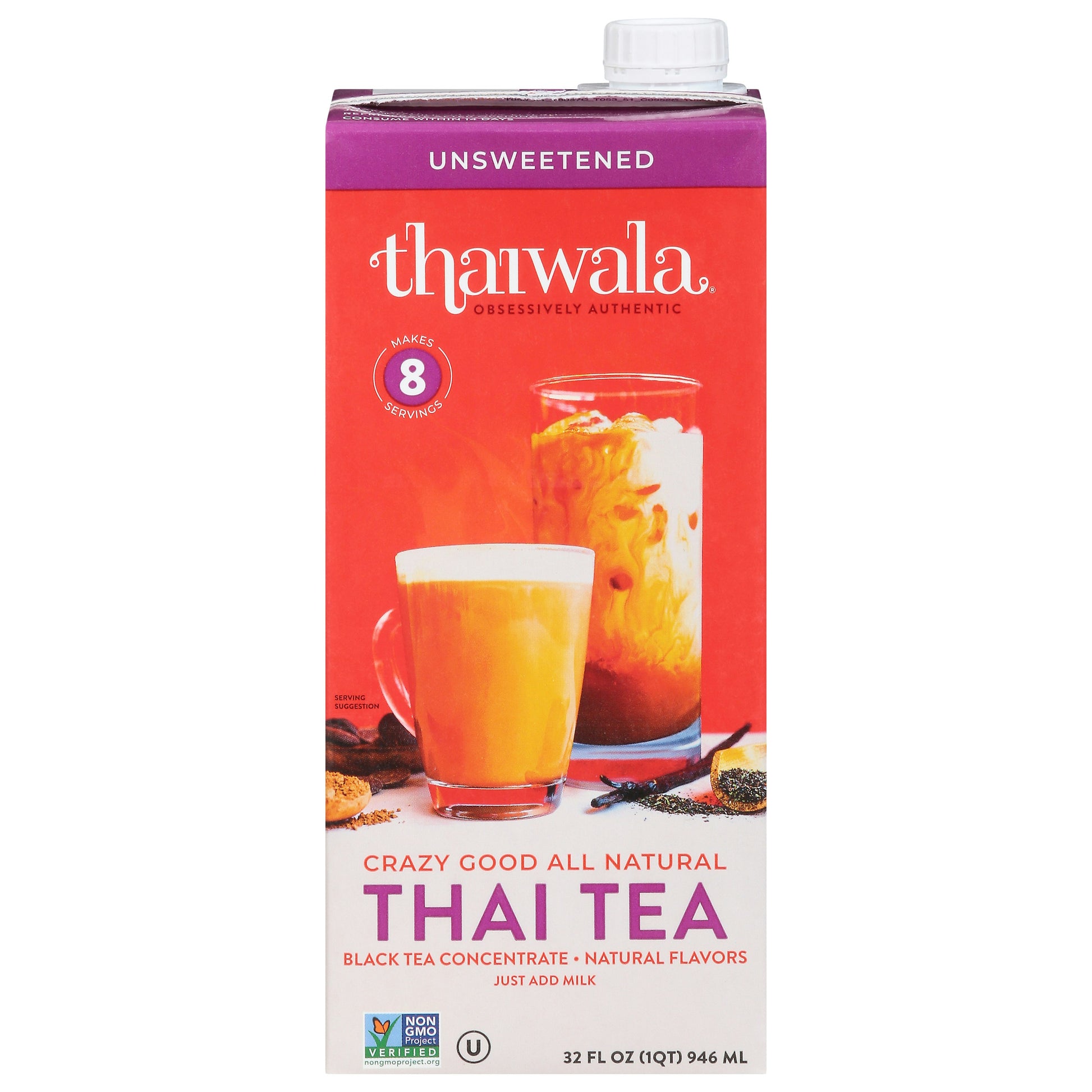 Thaiwala Tea Concentrate Unsweet 32 FO (Pack of 6)