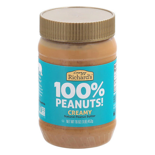 Crazy Richard Peanut Butter Creamy 16 oz (Pack of 6)