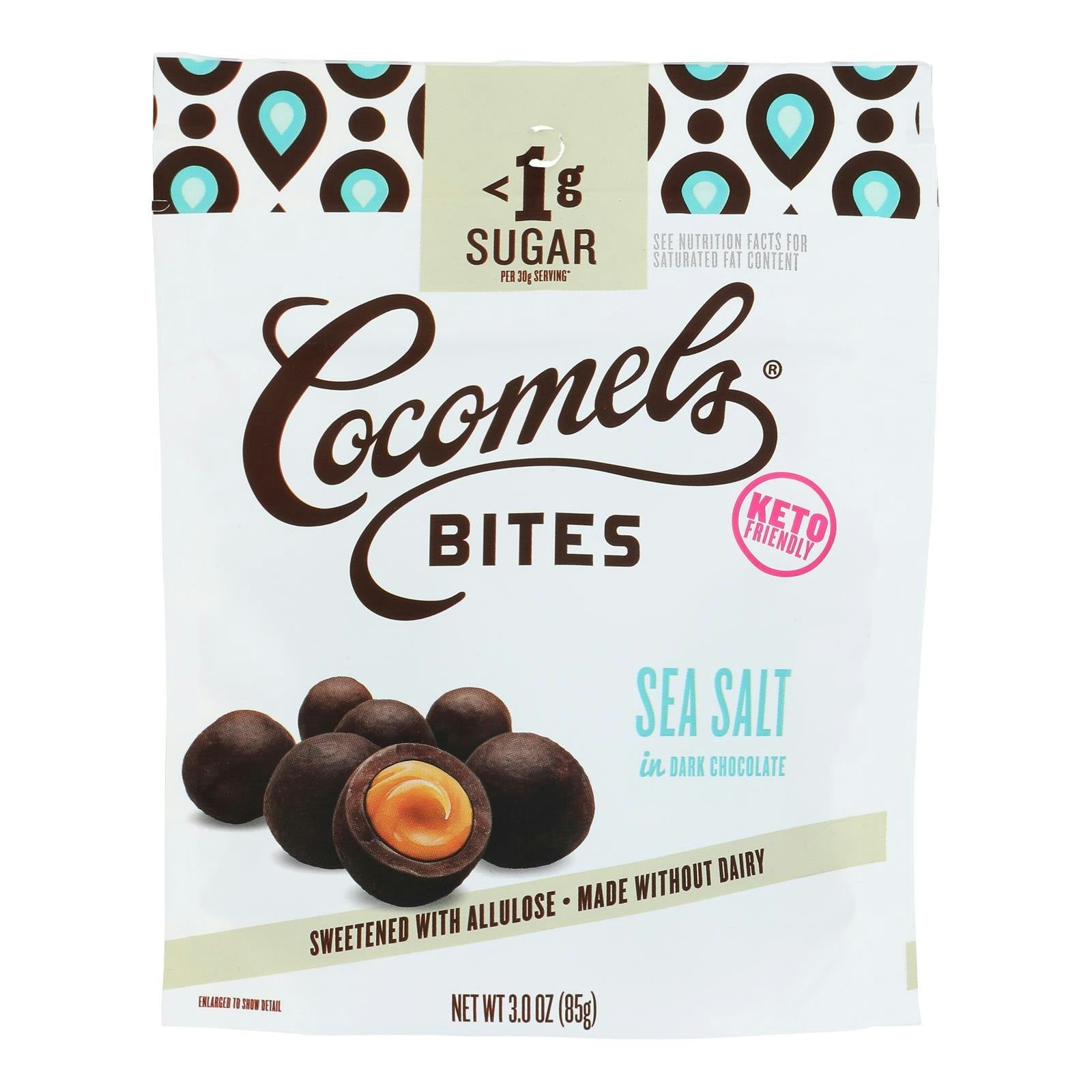 Cocomels Bites Chocolate Sugar Free Sea Salt 3 Oz Pack of 6