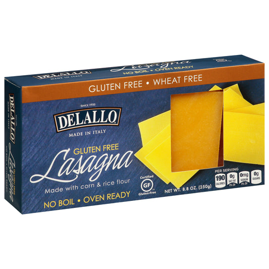 Delallo Pasta Lasagna Gluten Free 9 Oz Pack of 6