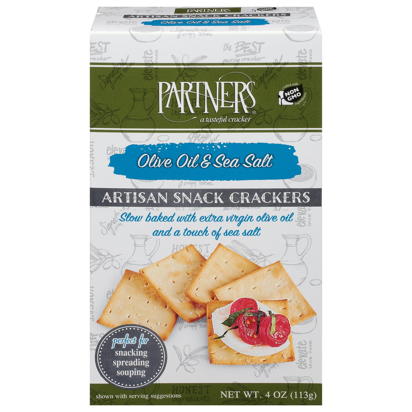 Partners Cracker Olive & Sea Salt 4 Oz Pack of 6