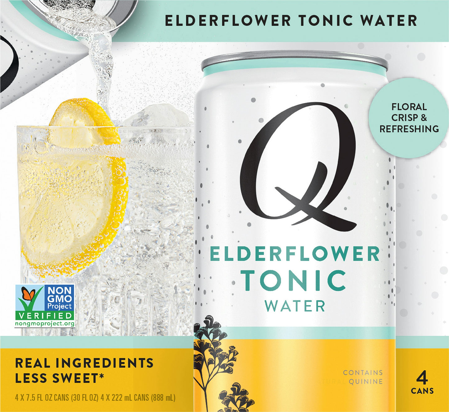 Q Tonic Water Tonic Elderflower 4 Pack 30 fl oz (Pack of 6)