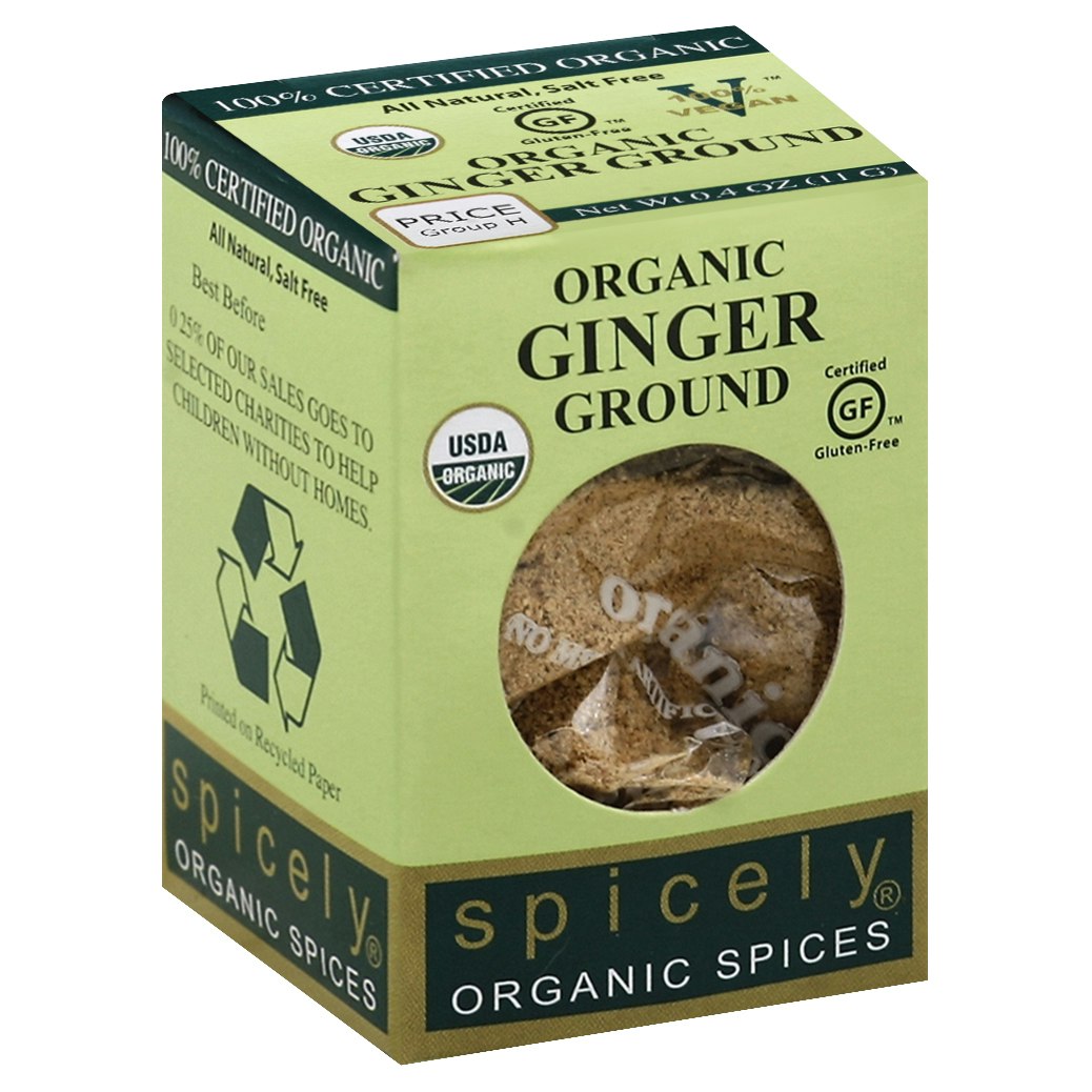 Spicely Organics Spice Ginger Ground Box 0.4 Oz Pack of 6