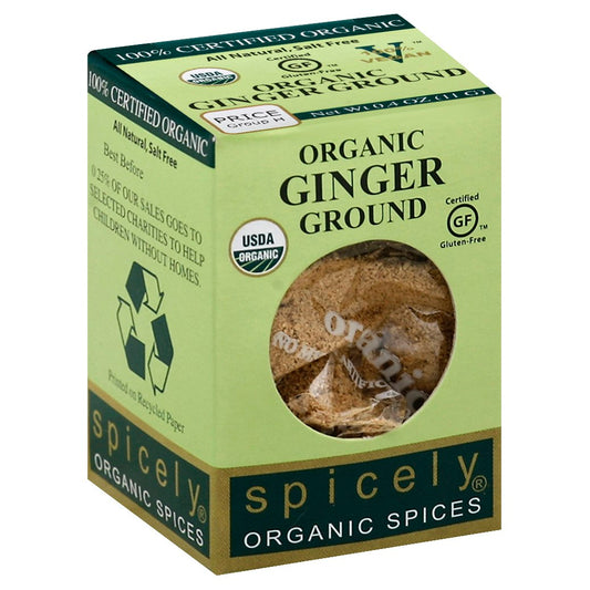 Spicely Organics Spice Ginger Ground Box 0.4 Oz Pack of 6