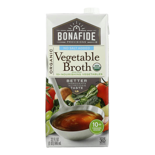 Bonafide Provisions - Broth Vegetable No Salt 32 oz (Pack of 6)