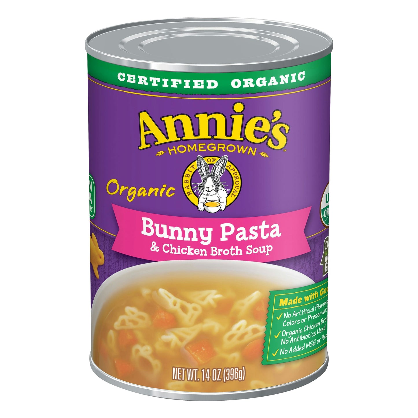 Annies Homegrown Soup Bunny Pasta Chicken Broth 14 Oz Pack of 8