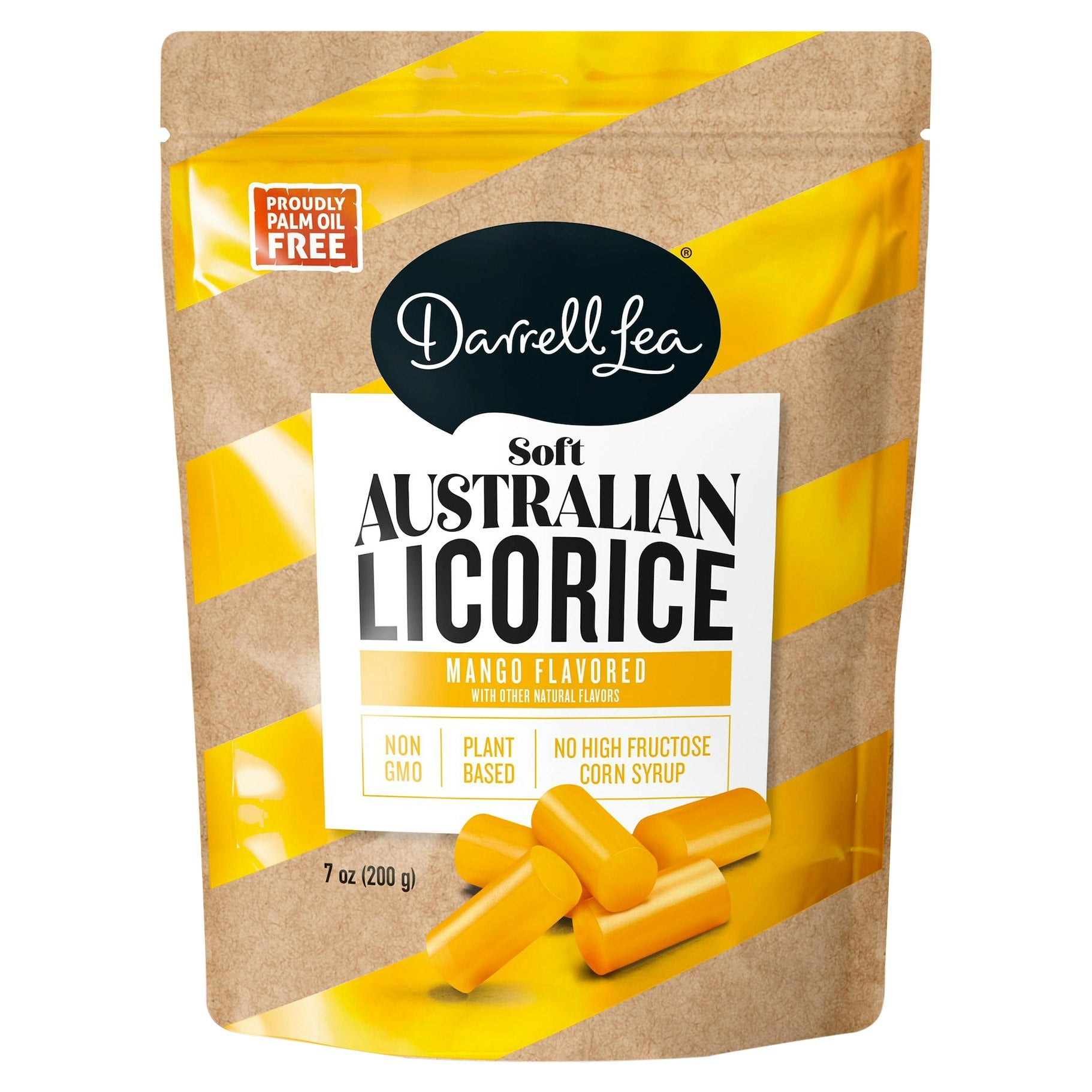 Darrell Lea Licorice Soft Mango 7 oz (Pack of 8)