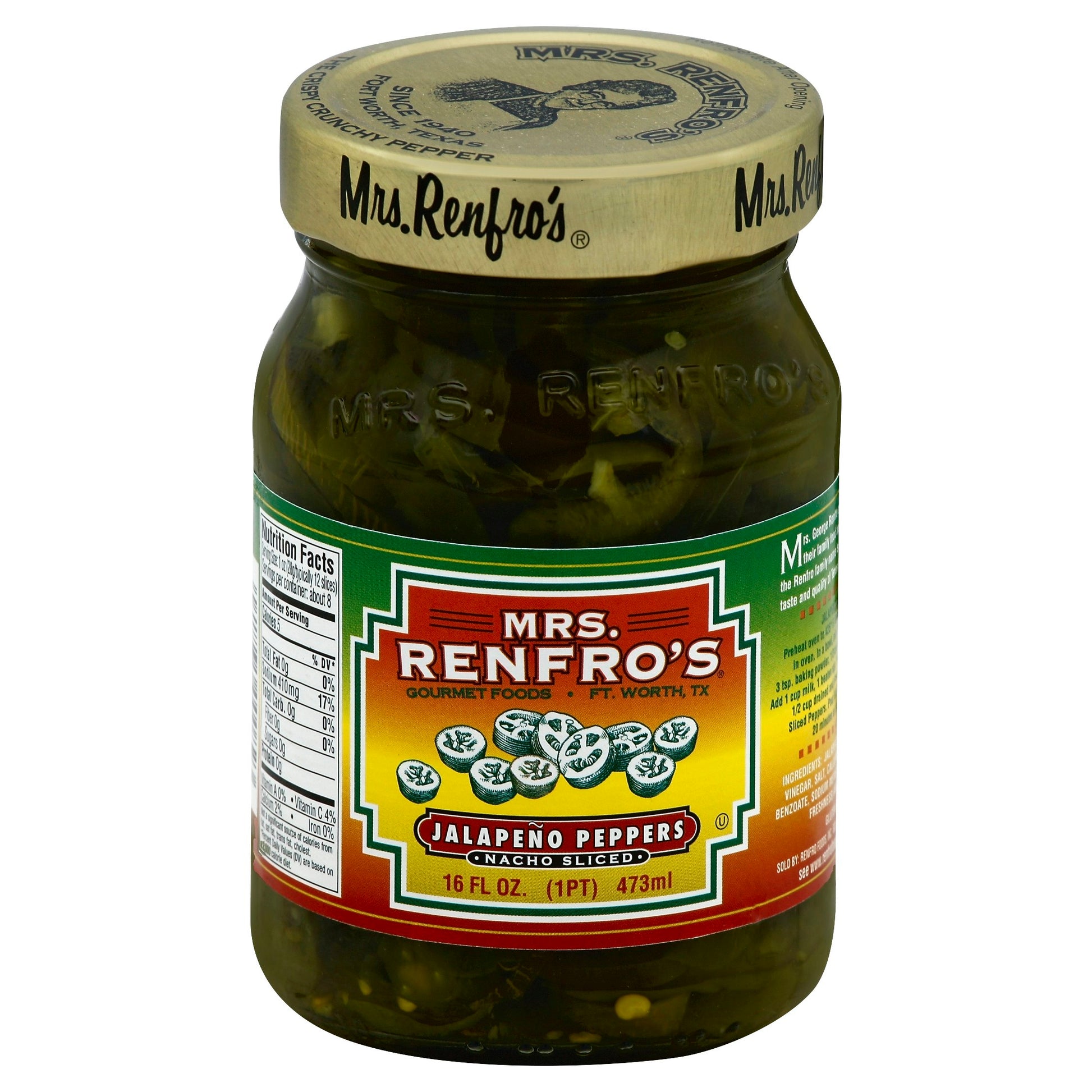 Mrs Renfro Pepper Jalapeno Sliced 16 oz (Pack of 6)