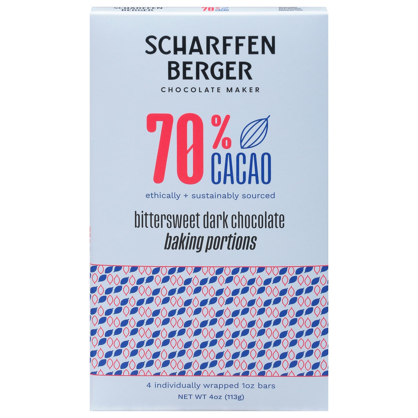 Scharffen Berger Portions Baking Dark Chocolate 70% 4 Oz (Pack of 12)