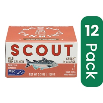 Scout Wild Pink Salmon - 5.3 Ounce (Pack of 12)