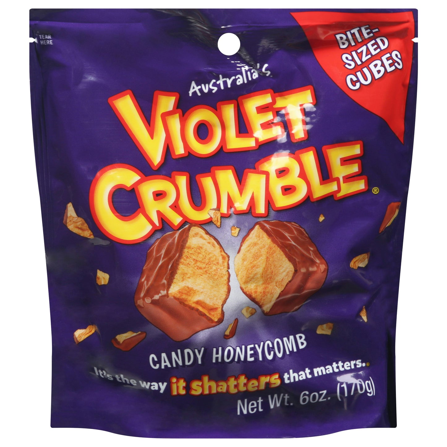 Violet Crumble Chocolate Cubes Bite 6 oz (Pack of 8)