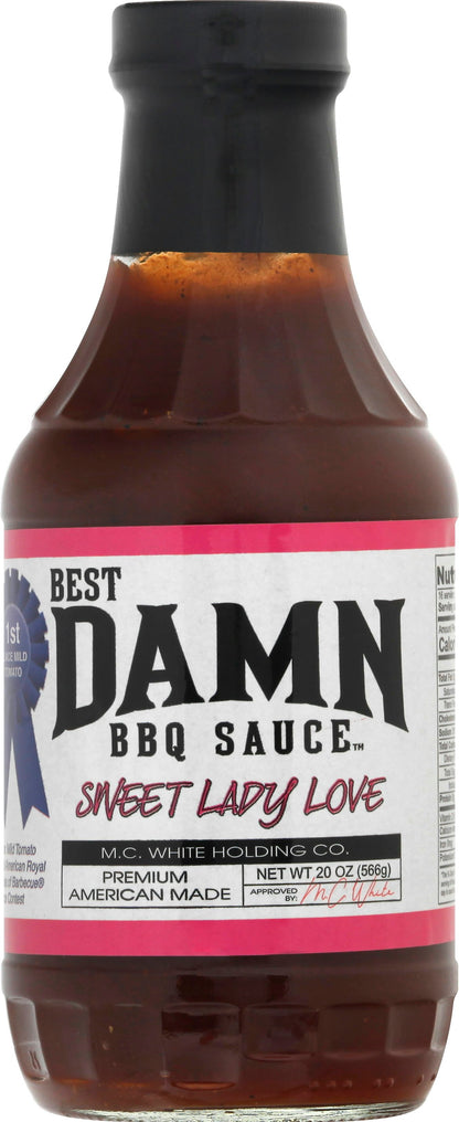 Best Damn BBQ Sauce Sauce BBQ Sweet Lady Love 20 oz (Pack of 6)