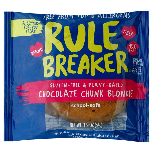 Rule Breaker Snacks Brownie Blondie Chocolate Chunk 1.9 Oz (Pack of 12)