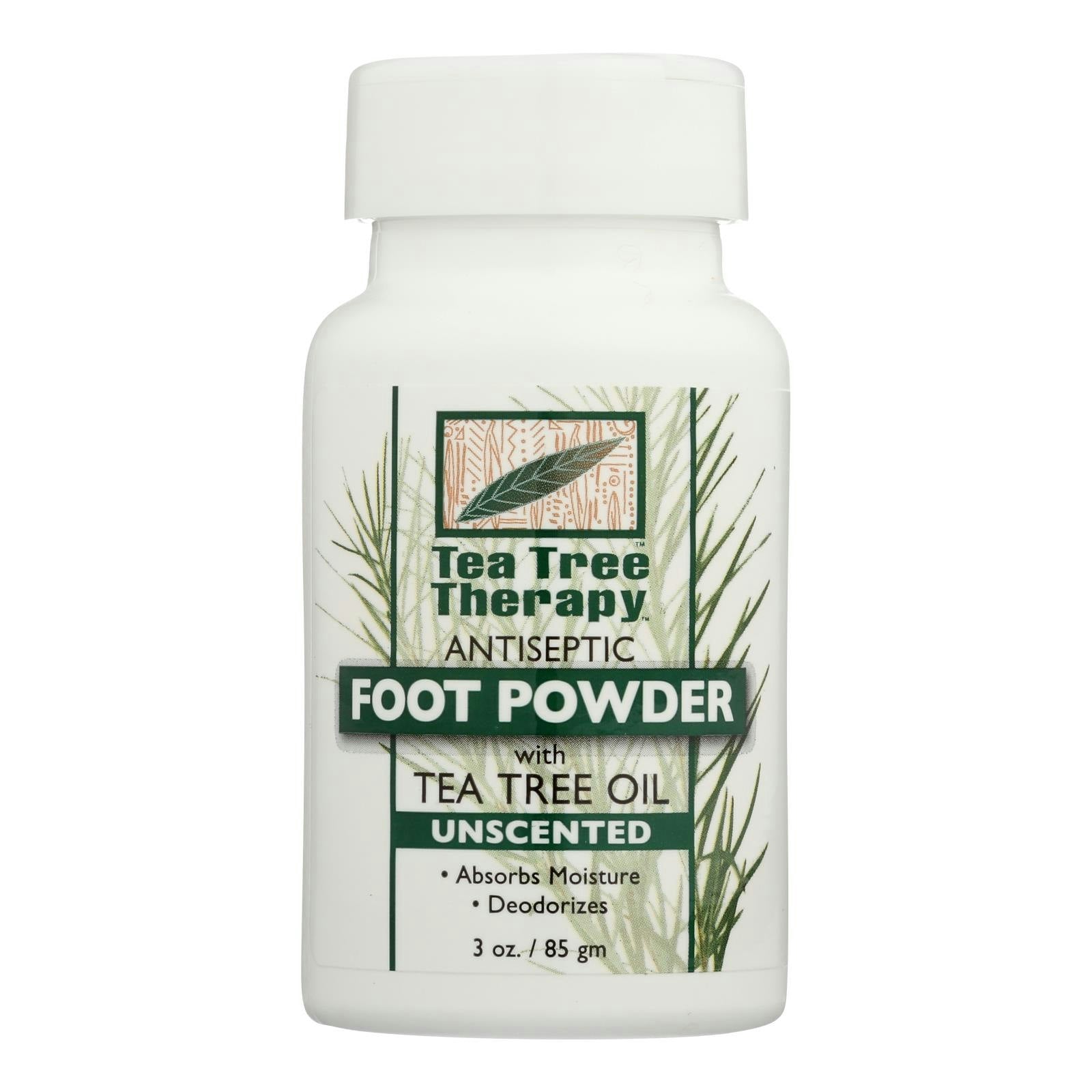 Tea Tree Therapy Foot Powder w Tea Tree Oil Antiseptic 3 Oz