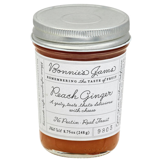 Bonnies Jams Jam Peach Ginger 8.75 oz (Pack of 6)