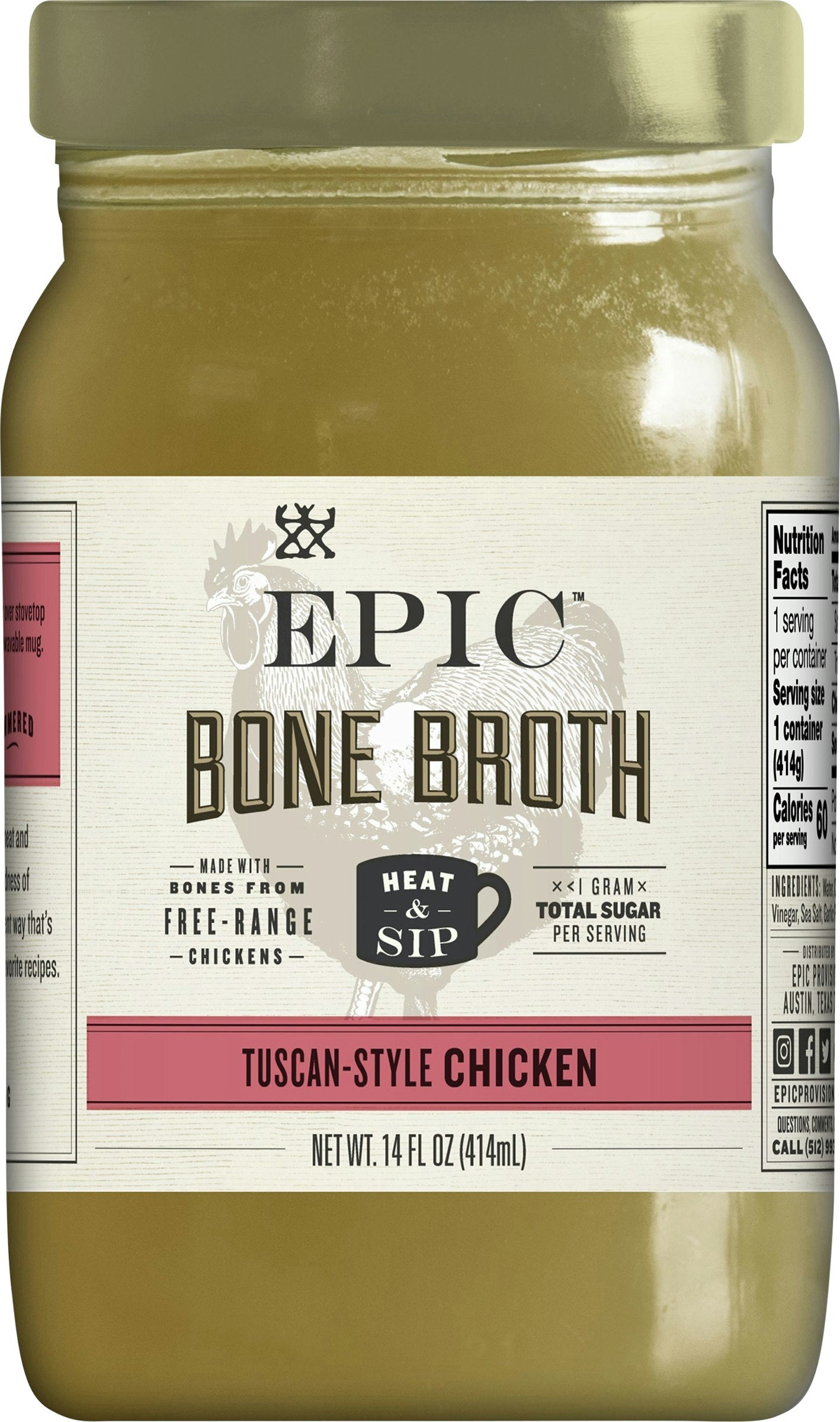 Epic Broth Bone Tuscan Style Chicken 14 Fo Pack of 6