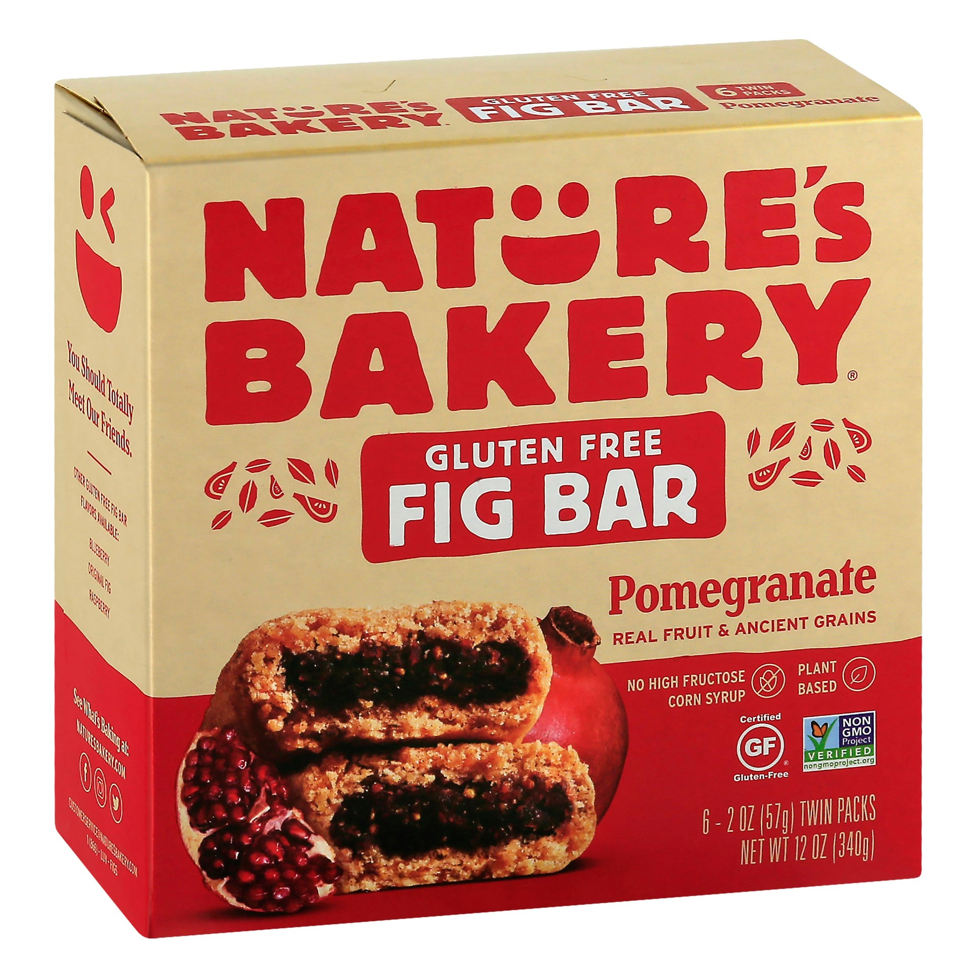 Natures Bakery Bar Fig Gluten Free Pomegrante 12 oz (Pack of 6)