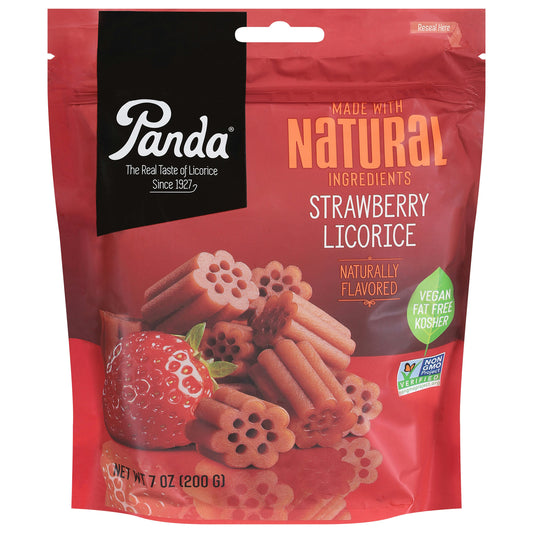 Panda Licorice Chew Strawberry 7 oz (Pack of 8)