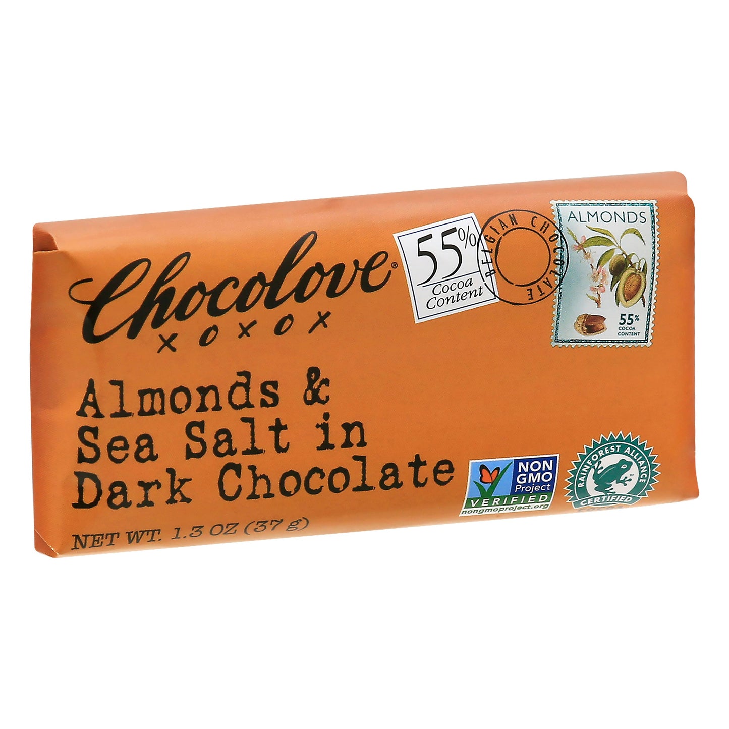 Chocolove Chocolate Bar Dark Almonds Sea Salt 1.3 Oz (Pack of 12)