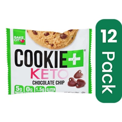 Bake City Cookie Plus Keto Chocolate Chip - 1 Ounce (Pack of 12)