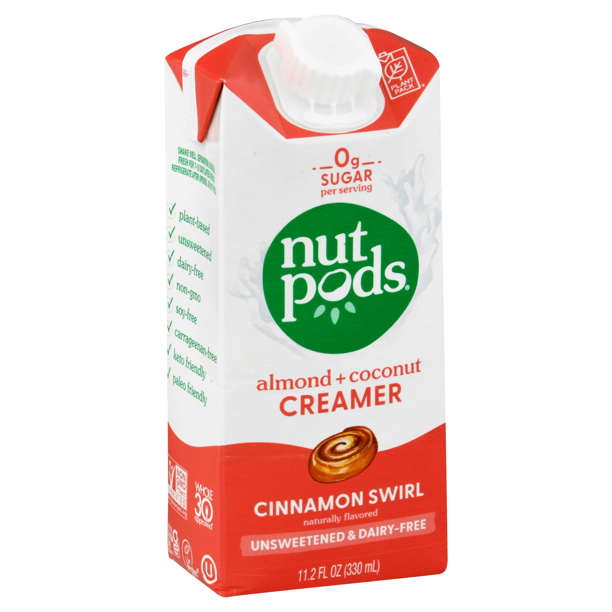 Nutpods Creamer Almond Coconut Cinnamon Swirl Unsweetened 11.2 Fo Pack of 12