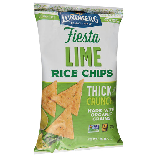 Lundberg Chip Rice Fiesta Lime Organic Gluten Free 5.5 Oz Pack of 6