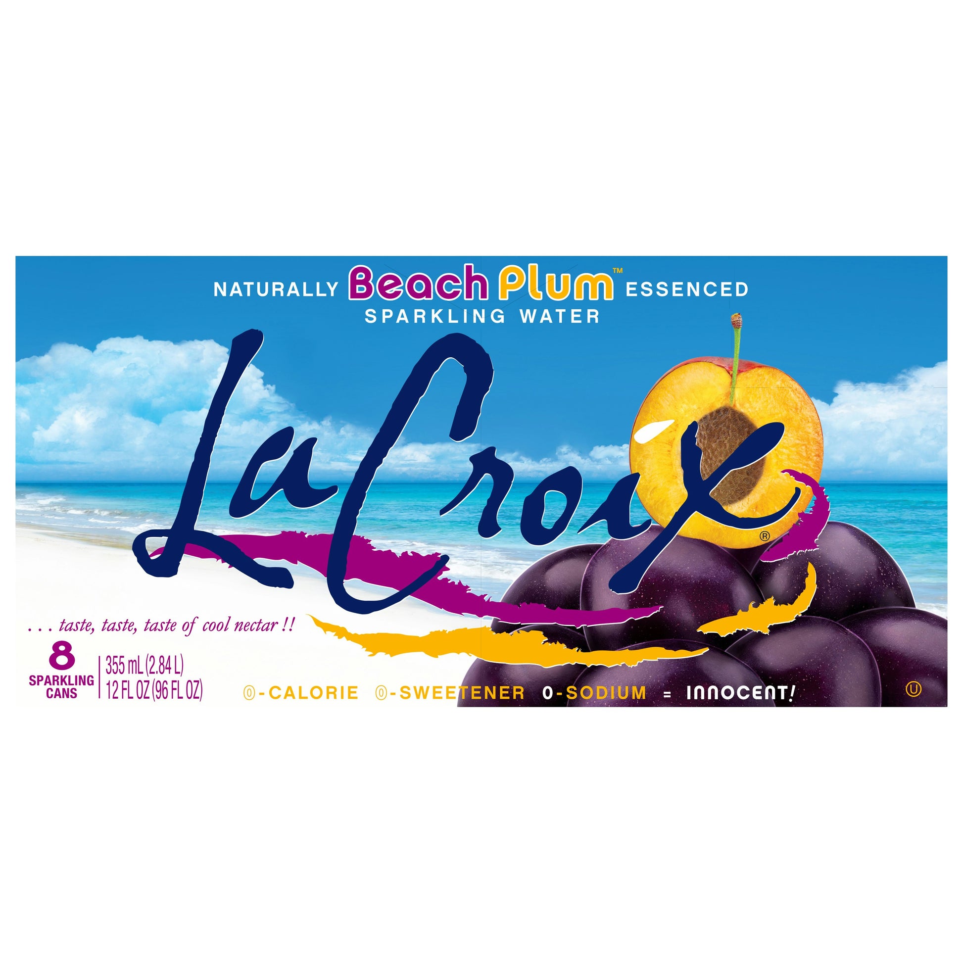 La Croix Water Sparkling Beach Plum 96 Fo Pack of 3