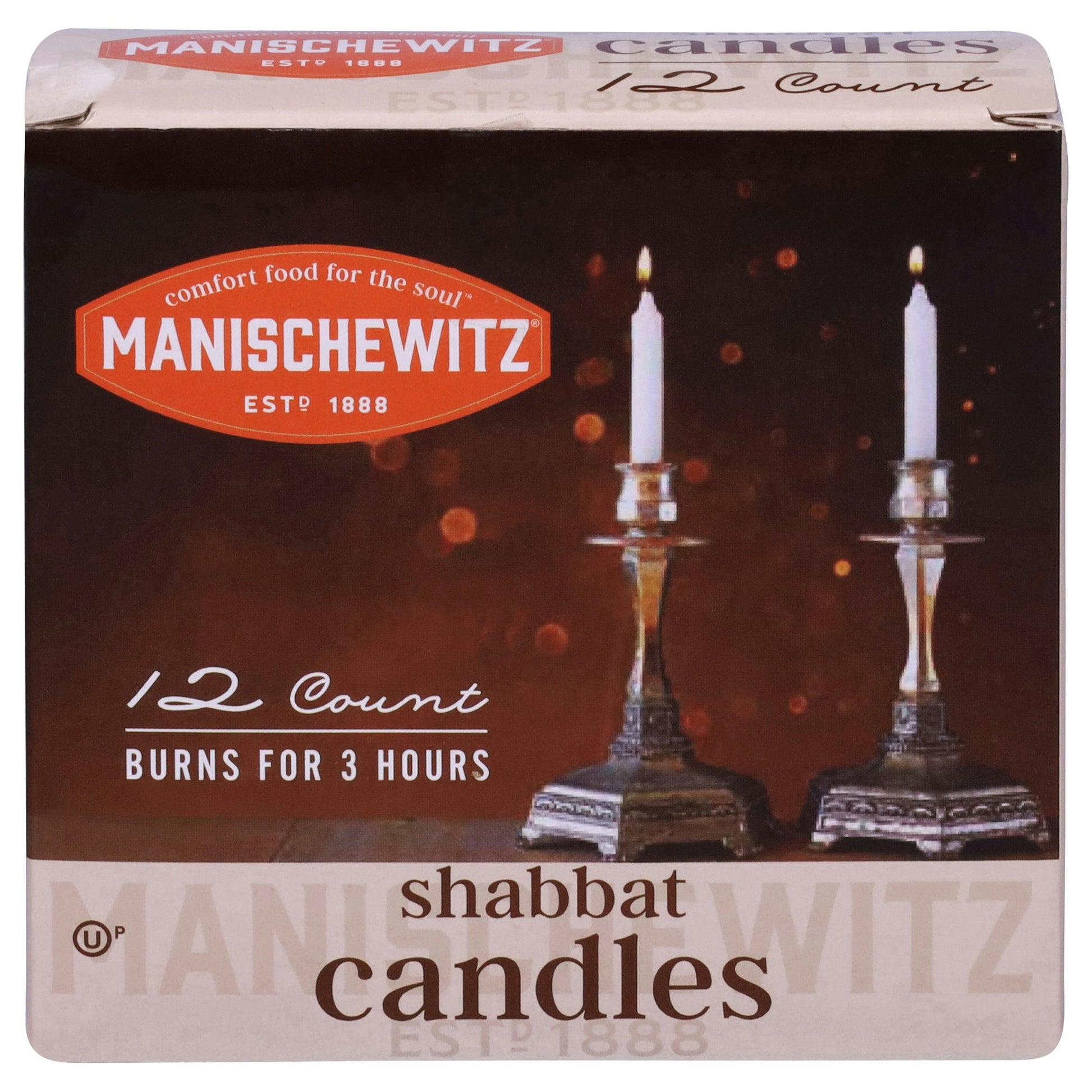 Manischewitz Shabbat Utility Candles - 12 count per pack (Pack of 24)