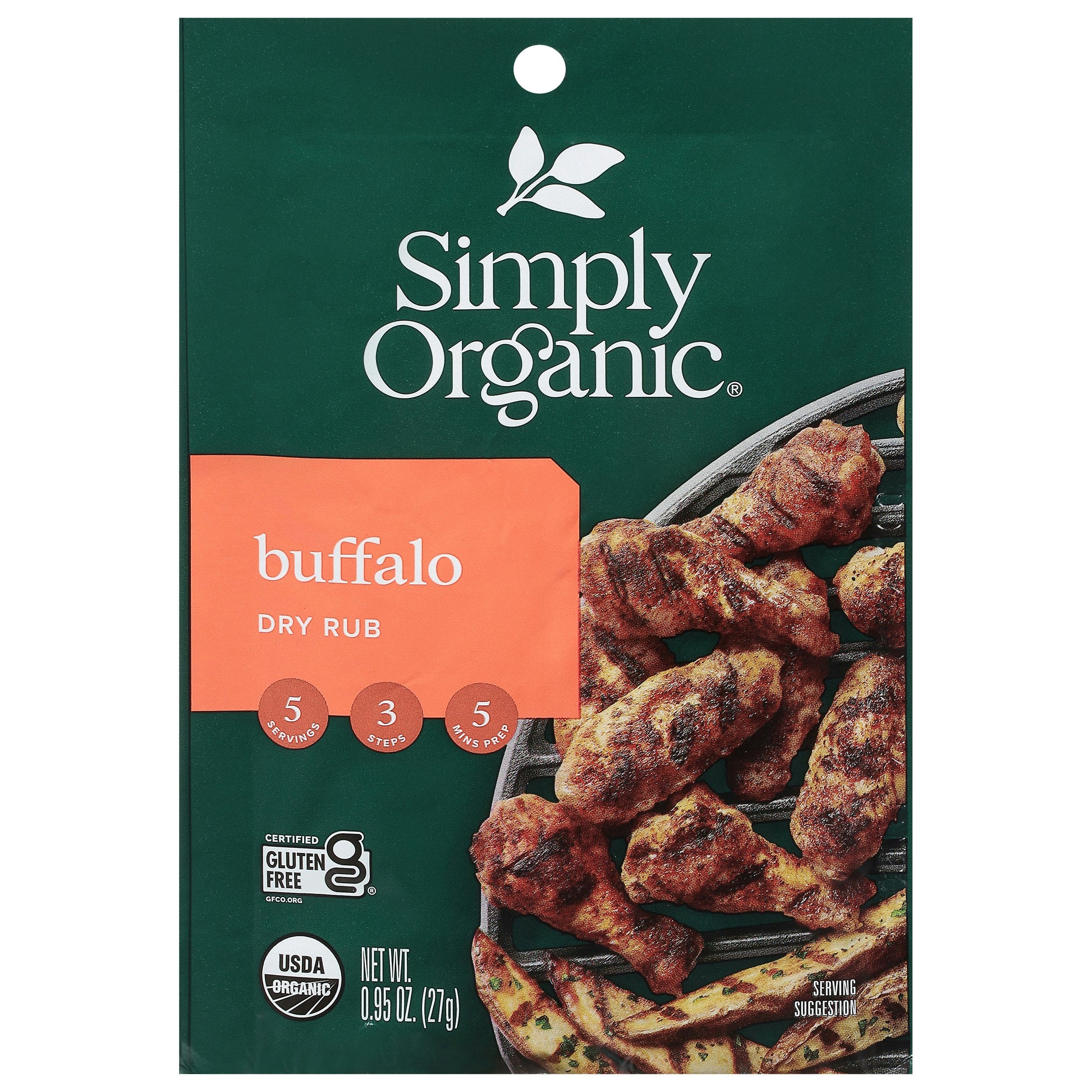 Simply Organic Rub Buffalo Dry 0.95 Oz (Pack of 12)