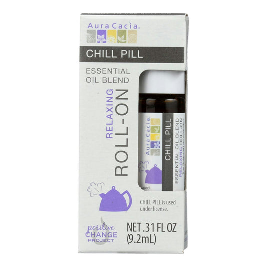 Aura Cacia - Roll On Essential Oil - Chill Pill .31 fl. oz (Pack of 4)