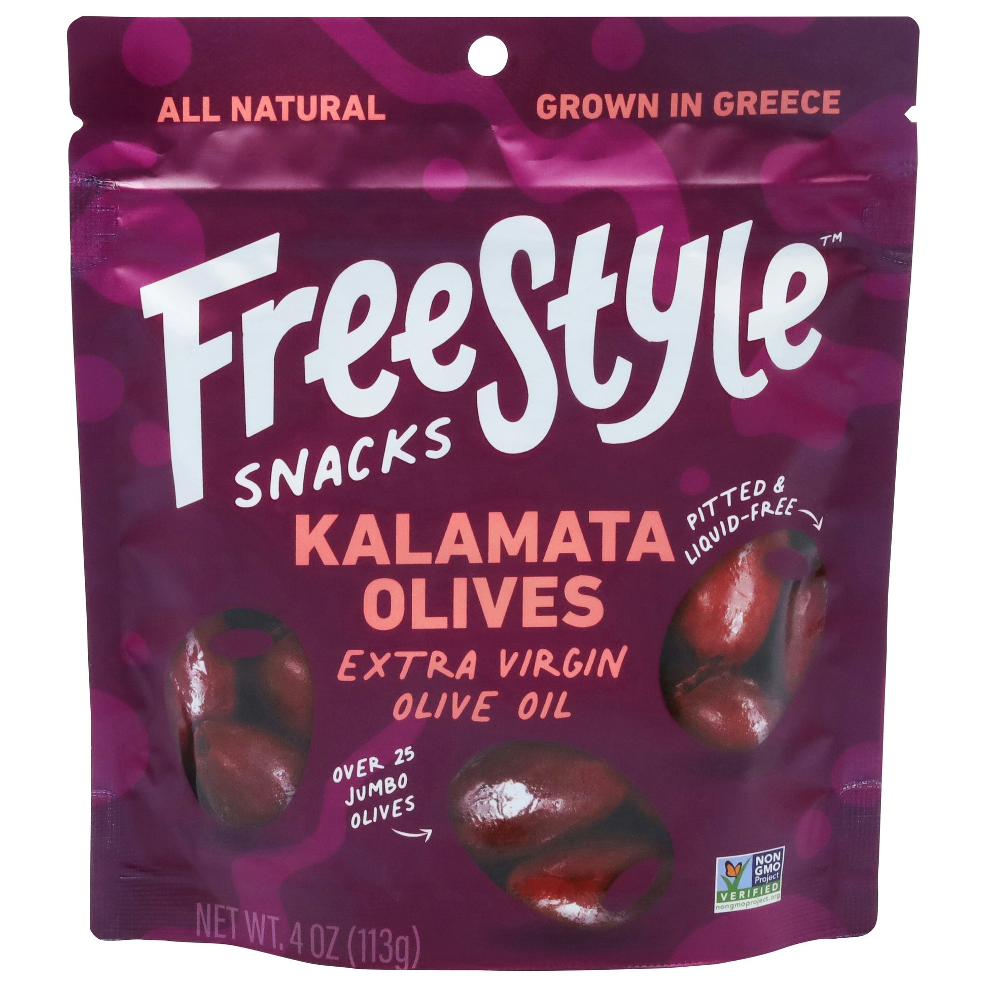 Freestyle Snacks Olives Kalamata Extra Vegan 4 Oz (Pack Of 6)