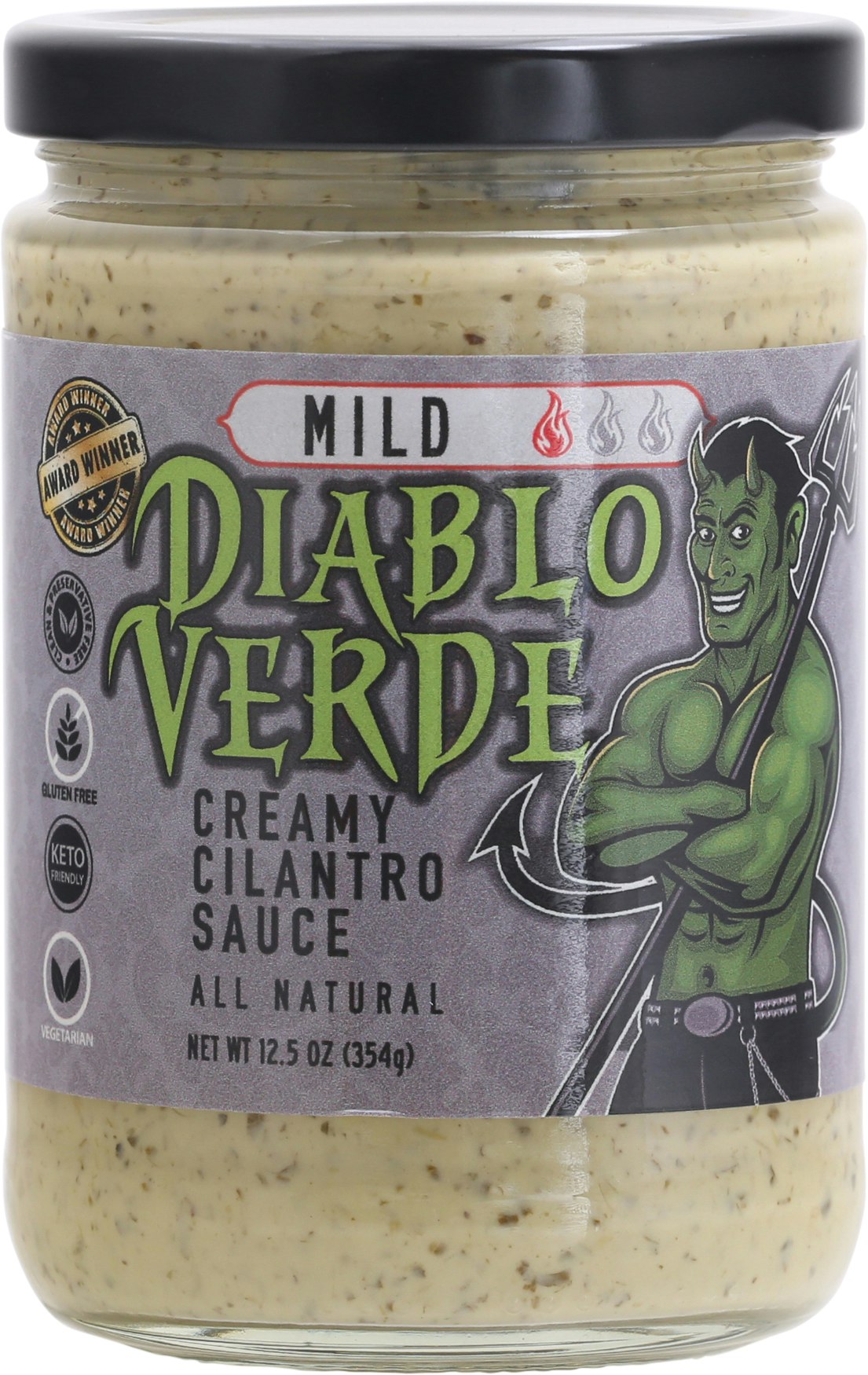 Diablo Verde Sauce Cilantro Mild 12.5 Oz Pack of 6