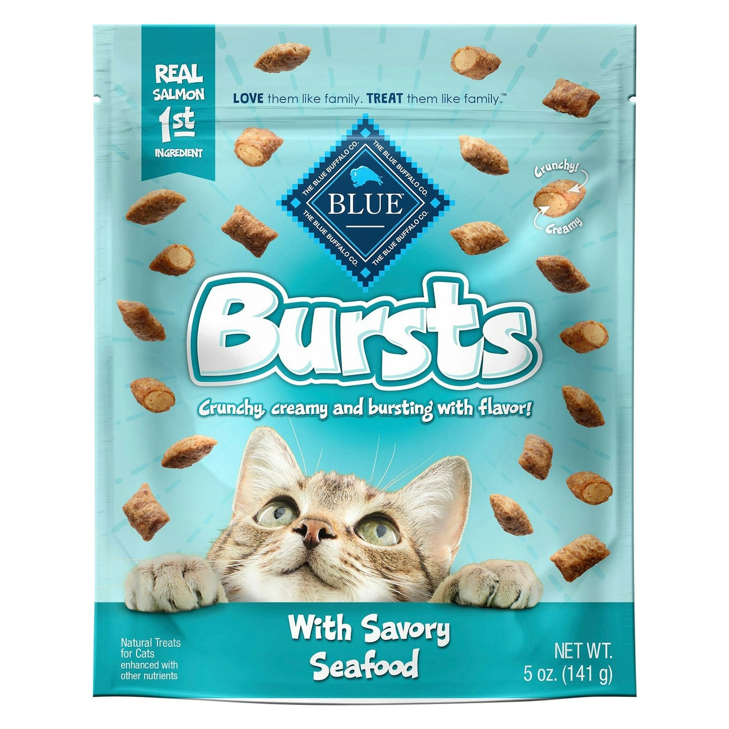 Blue Buffalo Treats Burst Cats Seafood 5 Oz Pack of 6