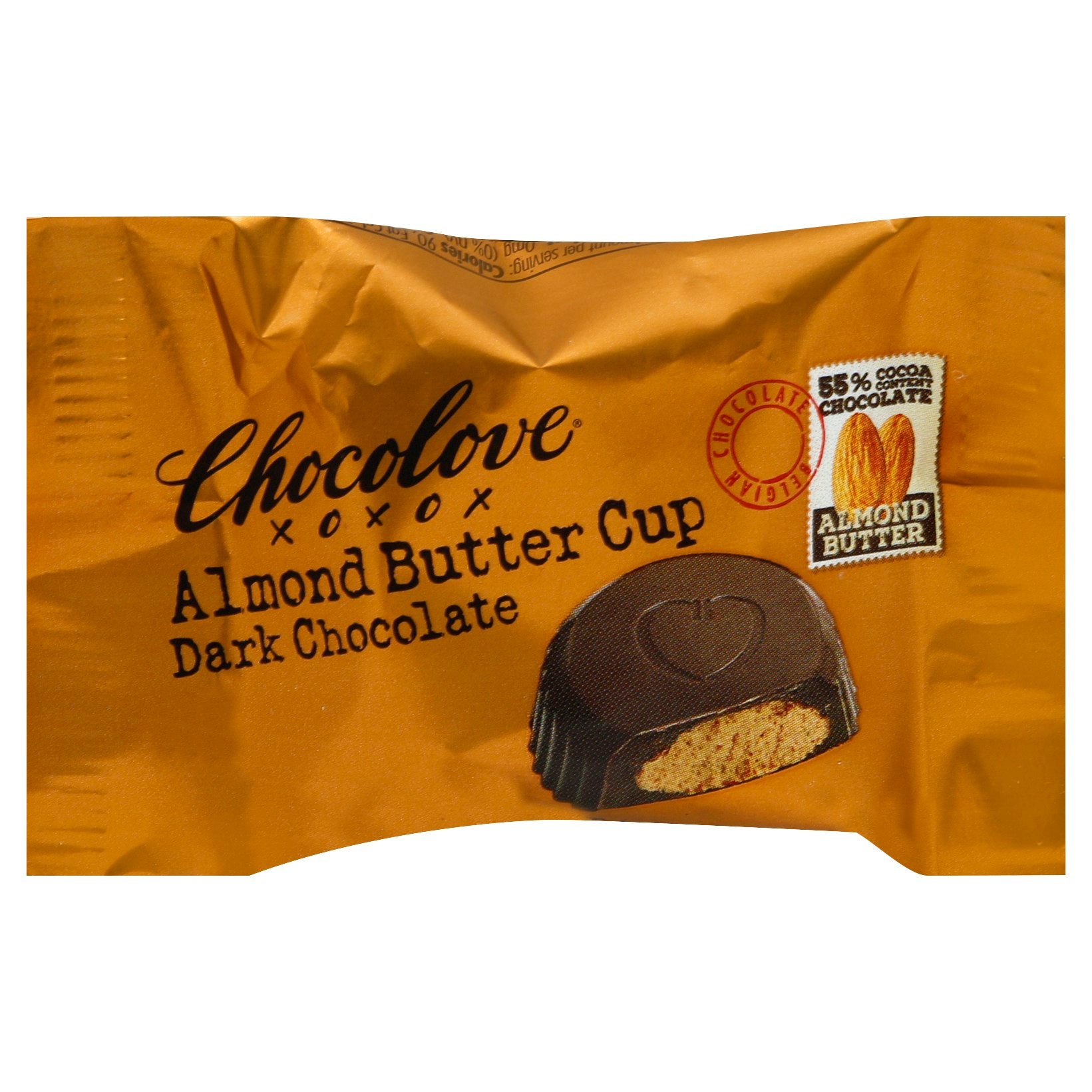 Chocolove Chocolate Dark Almond Butter Cup 0.6 Oz (Pack of 50)