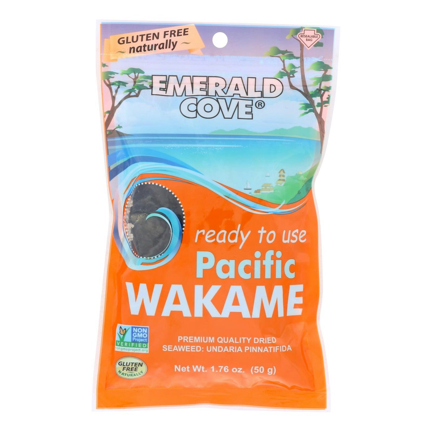 Emerald Cove Sea Vegetables Pacific Wakame Silver Grade Ready to Use 1.76 Oz Pack of 6