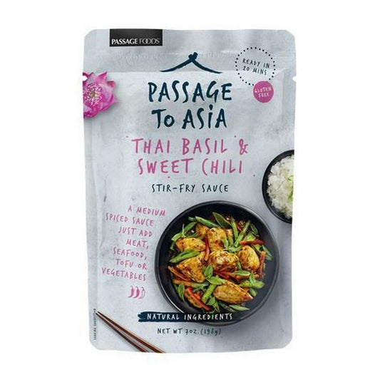 Passage Foods Thai Basil and Sweet Chili Stir Fry Simmer Sauce 7 Oz Pack of 8