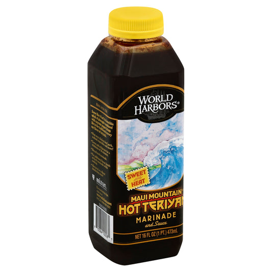 World Harbors Sauce Maui Mountain Hot Teriyaki 16 oz (Pack of 6)