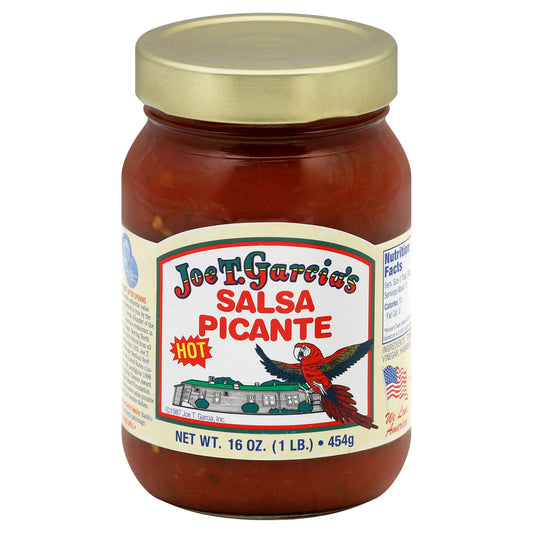 Joe T Garcia Salsa Hot Picante 16 Oz Pack of 12