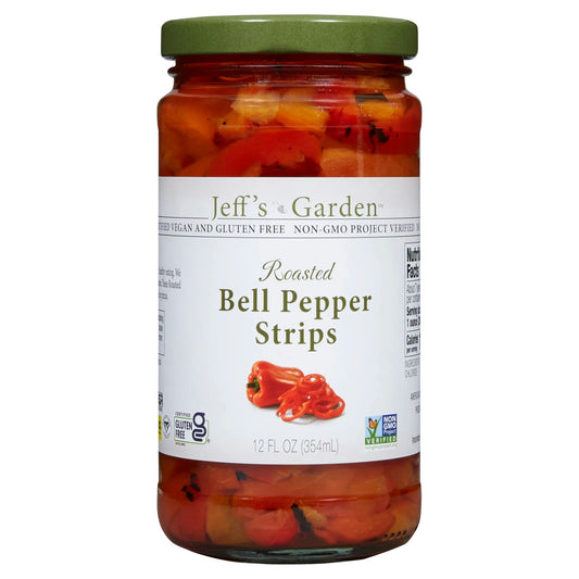 Jeffs Garden Pepper Strips Red Bell 12 Oz Pack of 6