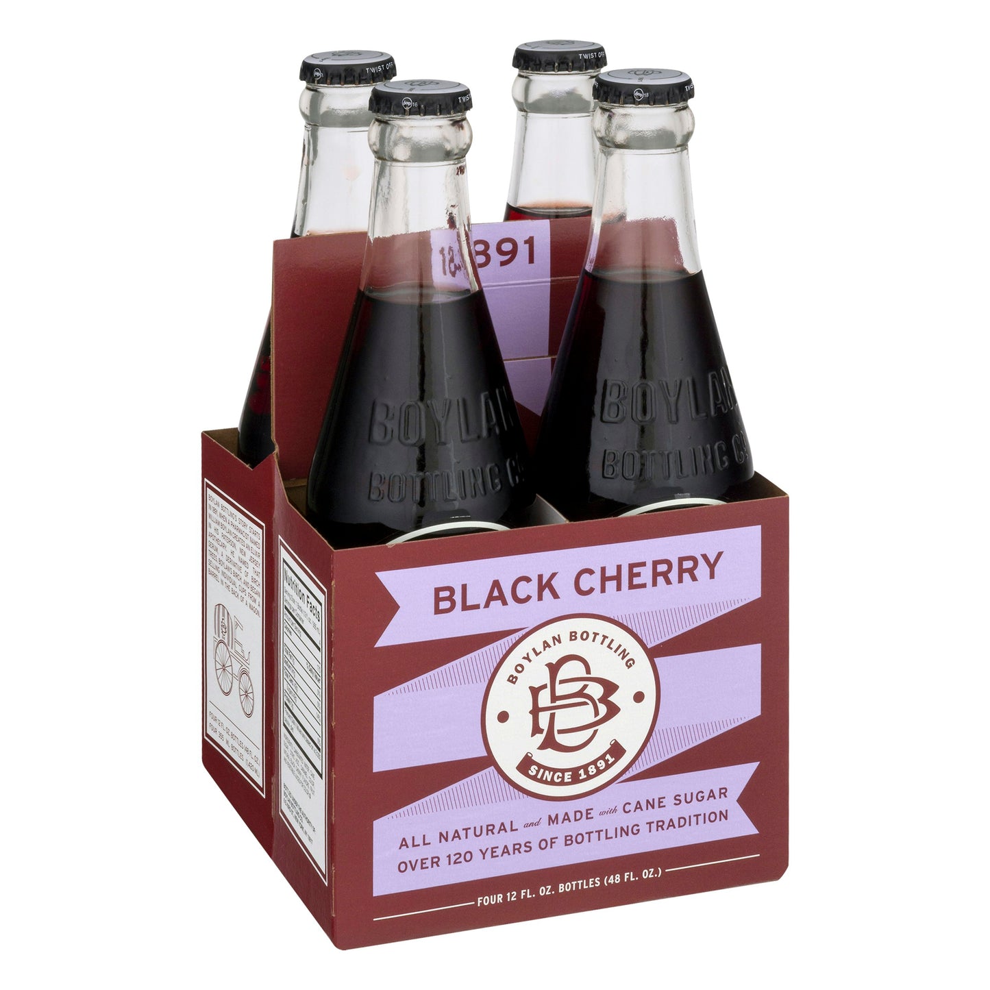 Boylan Soda Black Cherry 4 Pack 48 fl oz (Pack of 6)