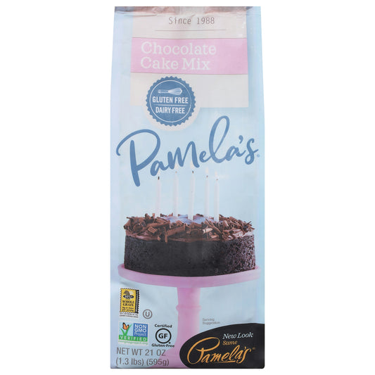 Pamelas Mix Cake Lucious Chocolate Wheat free Gluten Free 21 oz (Pack of 6)