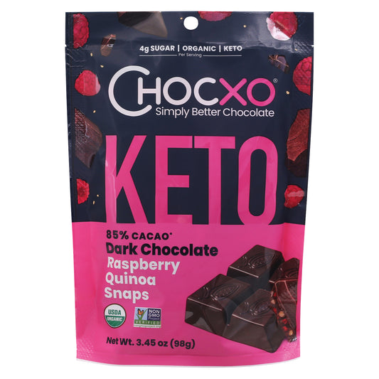 Chocxo Snap Chocolate Raspberry Quinoa 3.45 oz (Pack Of 6)