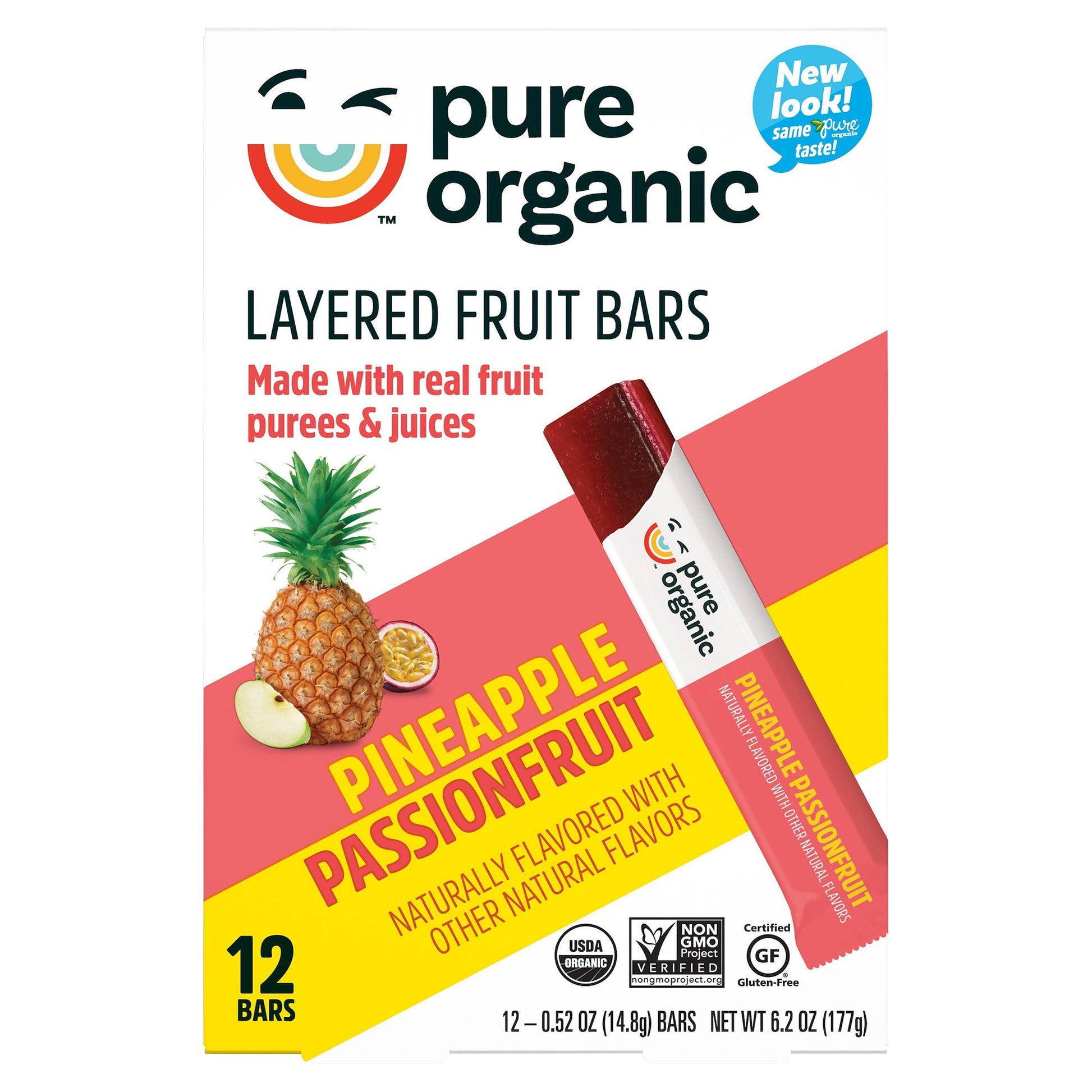 Pure Organic Bar Pineapple Passion Fruit 6.2 oz (Pack Of 9)